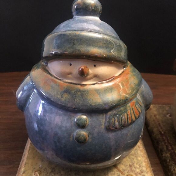 Vintage Kirklands Potters Garden Snowman And Angel Pottery Stocking Hangers - Picture 3 of 12